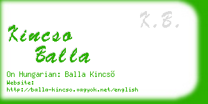 kincso balla business card